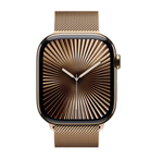 Apple Watch 10 46mm Gold Titanium Case with Milanese Loop M/L, Gold