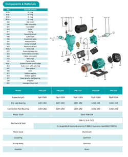 Автоматический самовсасывающий поверхностный насос серии PW-F, Shimge