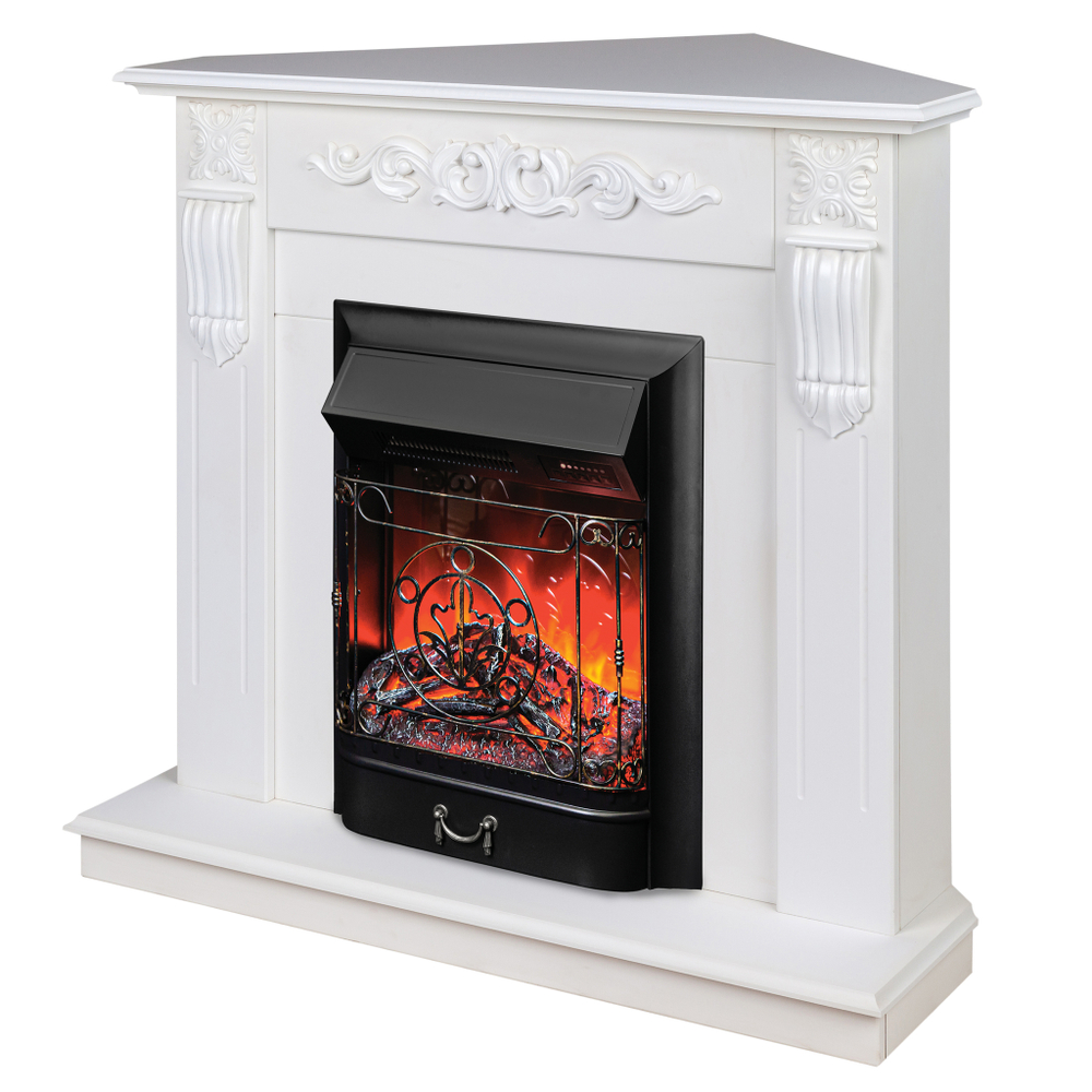 Каминокомплект Real Flame Dominica Corner WT с очагом Majestic Lux Black RC (угловой)