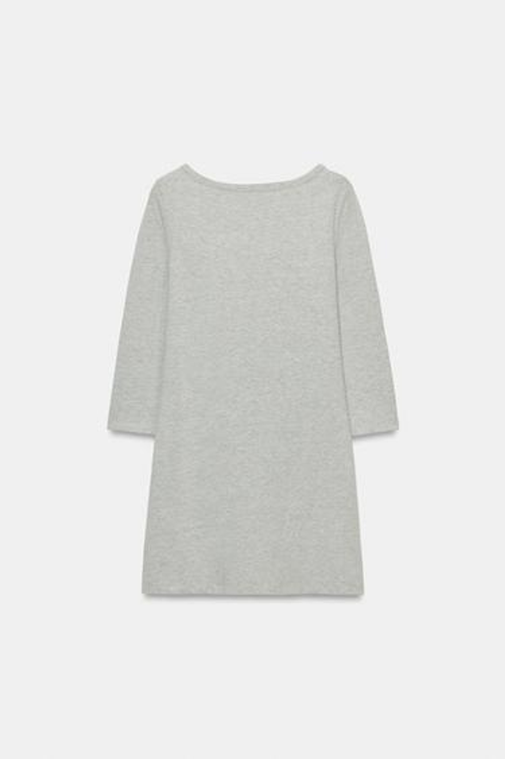 ZARA КОРОТКОЕ ПЛАТЬЕ С ВЫРЕЗОМ «ЛОДОЧКА», СЕРЫЙ МЕЛАНЖ