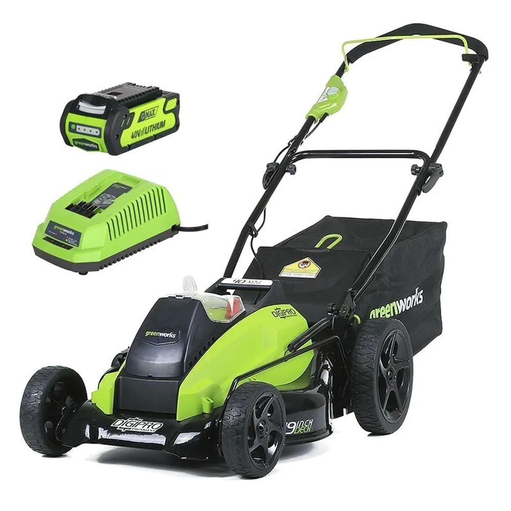Аккумуляторная газонокосилка Greenworks G40LM45K3 40В (1 x 3 Ач, ЗУ) нож 45 см, 2500107UE