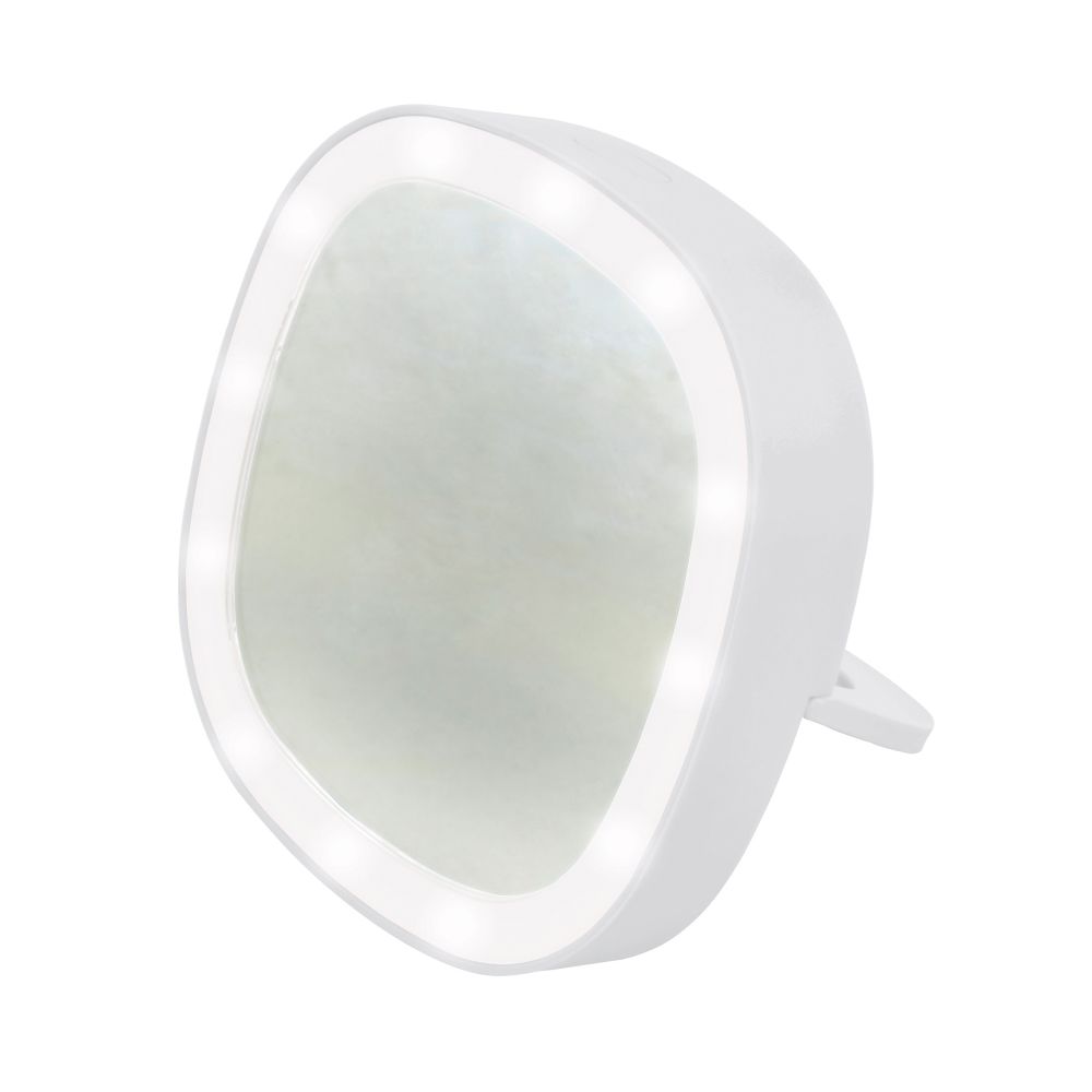 ULK-F71 3AAA WHITE Зеркало карманное с подсветкой. На батарейках 3AАА не в-к. Белый. ТМ Uniel