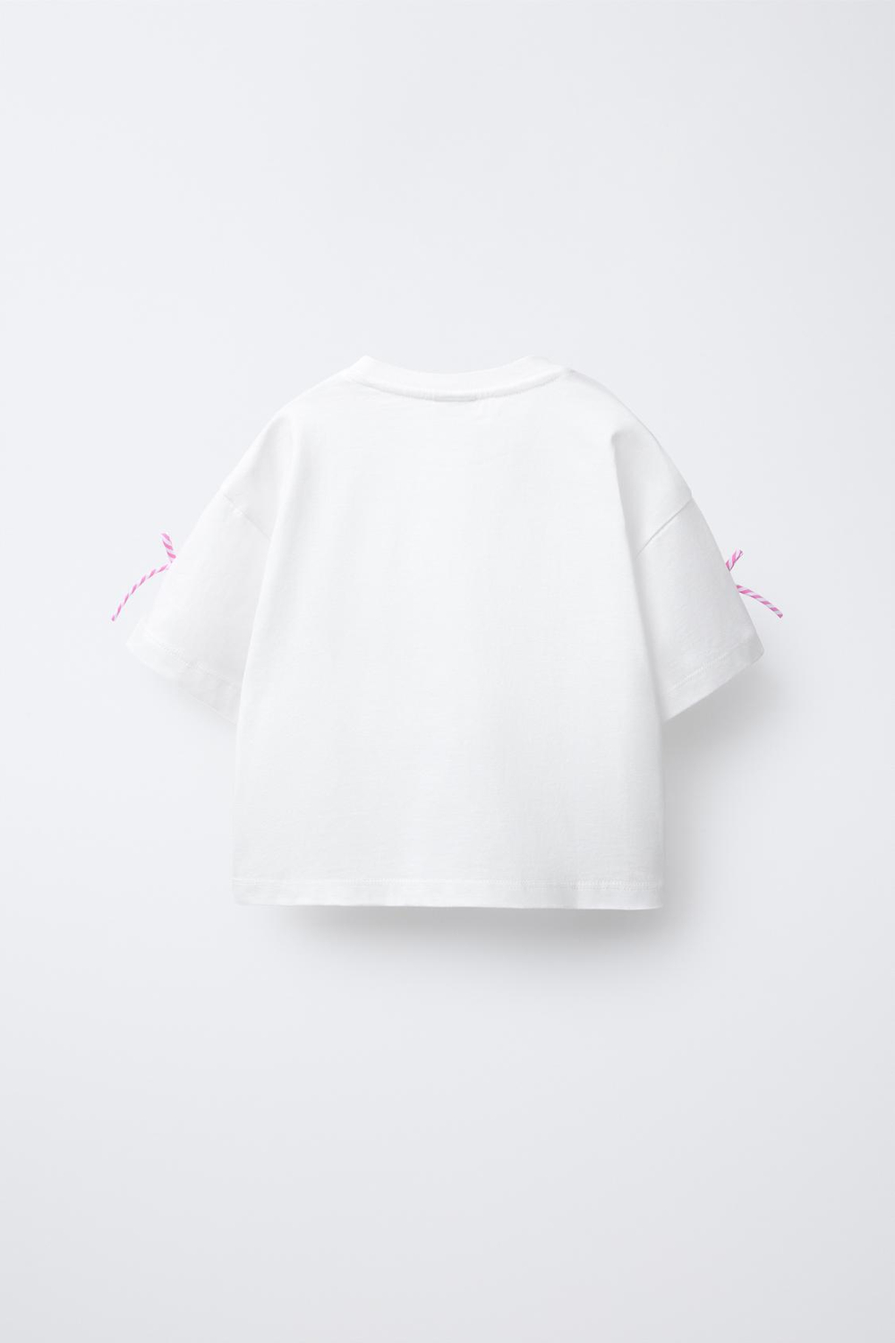 ZARA ФУТБОЛКА С БАНТИКАМИ, БЕЛЫЙ