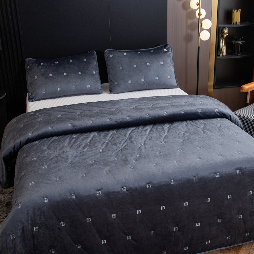 Велюровое покрывало Grande OVS001, размер 160*220, наволочка 50-70 1 шт