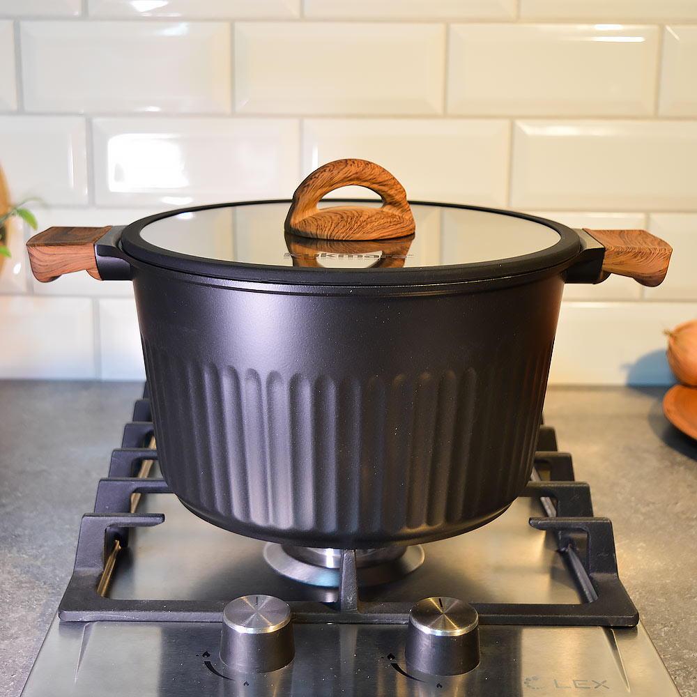 Кастрюля 5,2л Ristretto Stella, а/пр литая со стеклянной крышкой