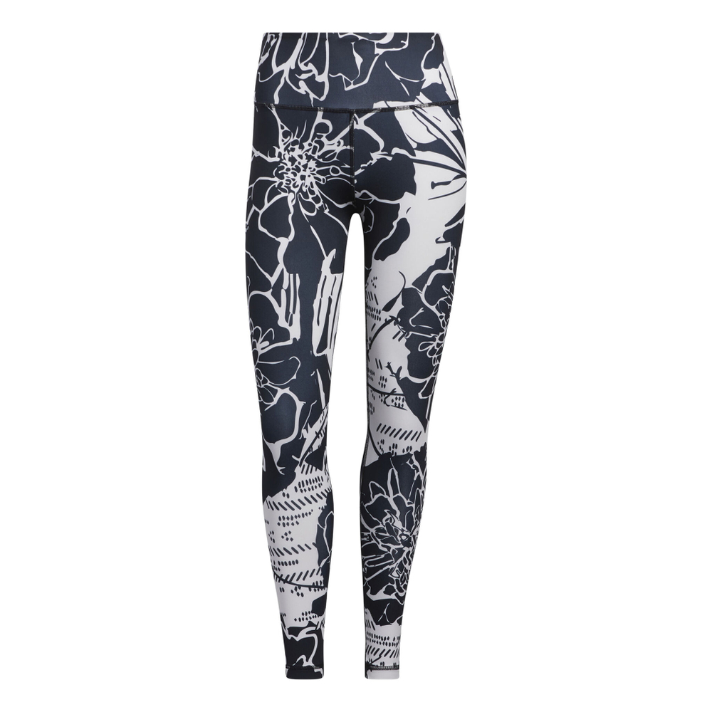 Женские теннисные брюки adidas Optime Flower 7/8 Tight Women - Black, White