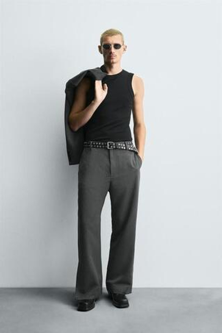 ZARA БРЮКИ FLARED FIT, СЕРЫЙ