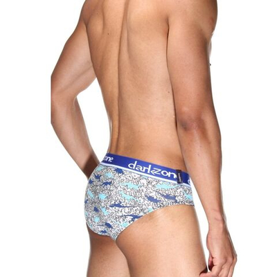 Белые трусы-брифы с принтом в виде цветных динозавров (Размер: M) (Цвет: белый)