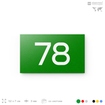 Табличка с номером 78 на дверь квартиры, для офиса, кабинета, аудитории, склада, зеленая 120х70 мм, Айдентика Технолоджи
