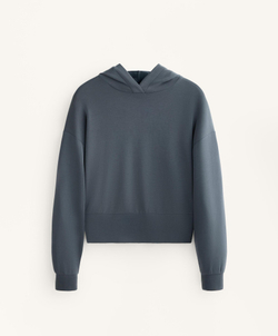 Oysho Укороченная толстовка с капюшоном, антрацитовый/голубой