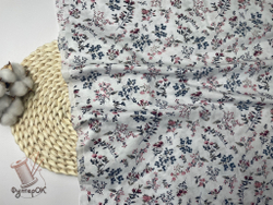 Кулирка ХБ цветы на белом