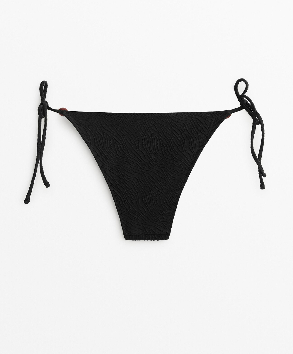OYSHO Жаккардовые плавки-бикини средней посадки, черный