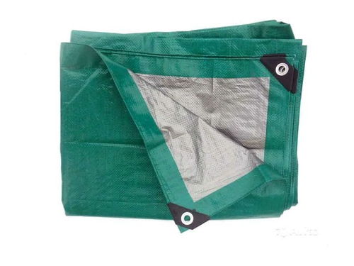 Тент универсальный 8х10м зеленый с люверсами плотность 120г/м2