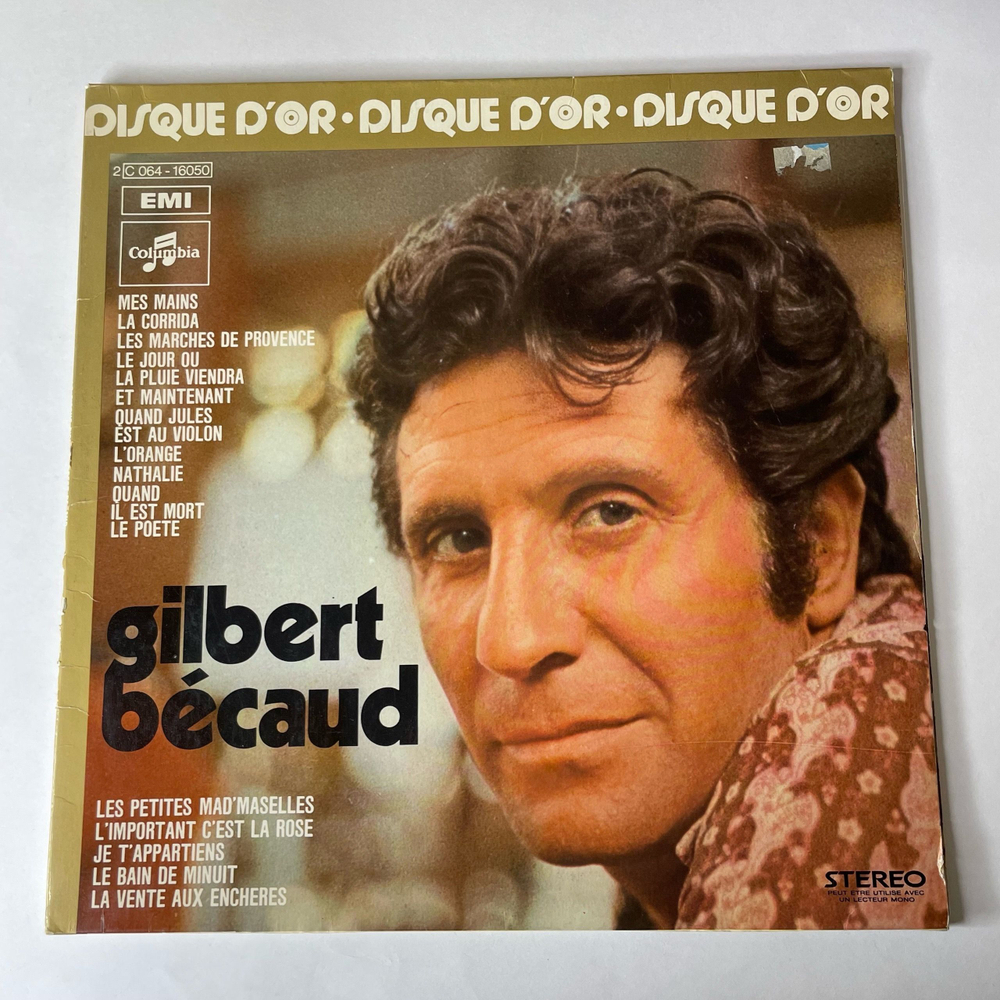 Винтажная виниловая пластинка LP Жильбер Беко, Gilbert Becaud, Disque Dor (Франция 1972)