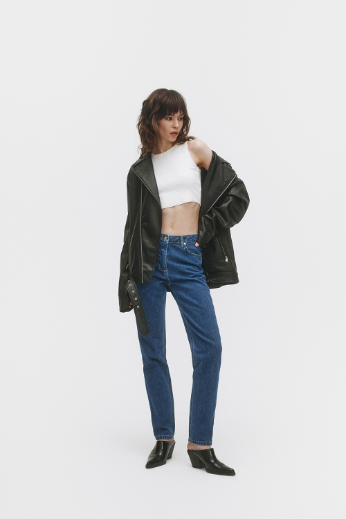 Джинсы женские узкие синего цвета Woman Jeans Slim Dark blue