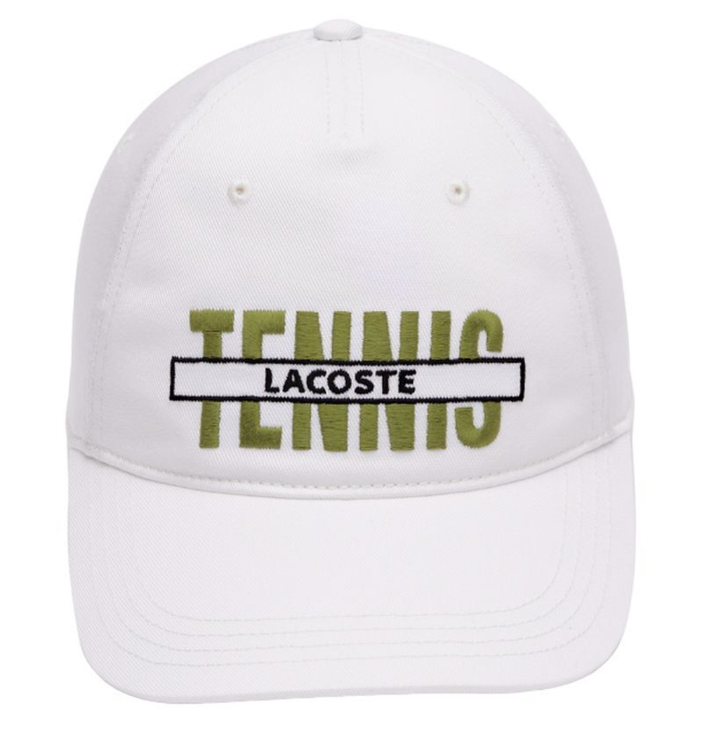 Теннисная кепка Lacoste Embroidered Cotton Gabardine Cap - white