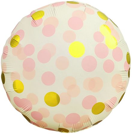 Круг с принтом "Шар с розовыми и золотыми конфетти"