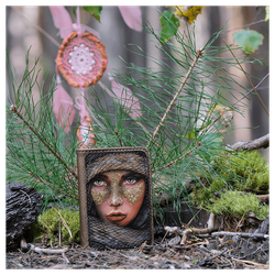 Кожаная обложка на паспорт «Шаманка»