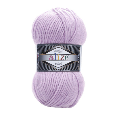 Пряжа Alize (Ализе) Superlana Midi / уп.5 мот. по 100 г, 170м, 505 пепельно-сиреневый А