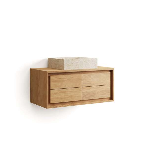 Kenta Мебель для ванной из массива тика с натуральной отделкой, 90 x 45 см