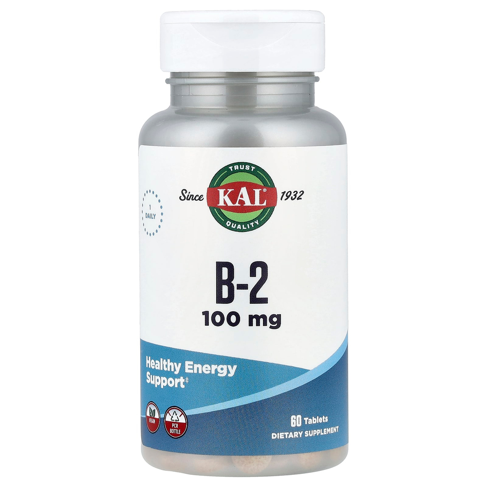 KAL, Витамин B2, 100 мг, 60 таблеток
