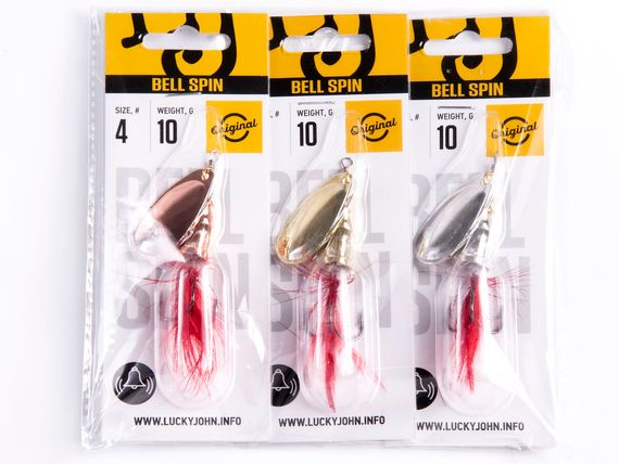 Блесна вращ. Lucky John BELL SPIN 04 010.0г C/G/S 3шт. набор