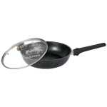 Сковорода 24*6см «Мраморная» (темный мрамор) со съемной ручкой и стекл. крышкой смт24604а