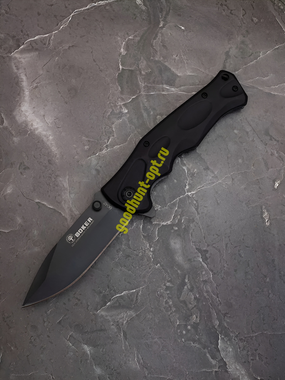Складной нож тактический BOKER Черный матовый