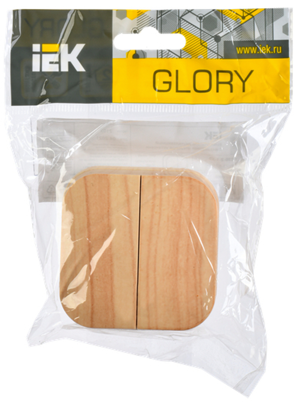 GLORY Выключатель 2-клавишный для открытой установки 10А ВС20-2-0-ХС сосна IEK