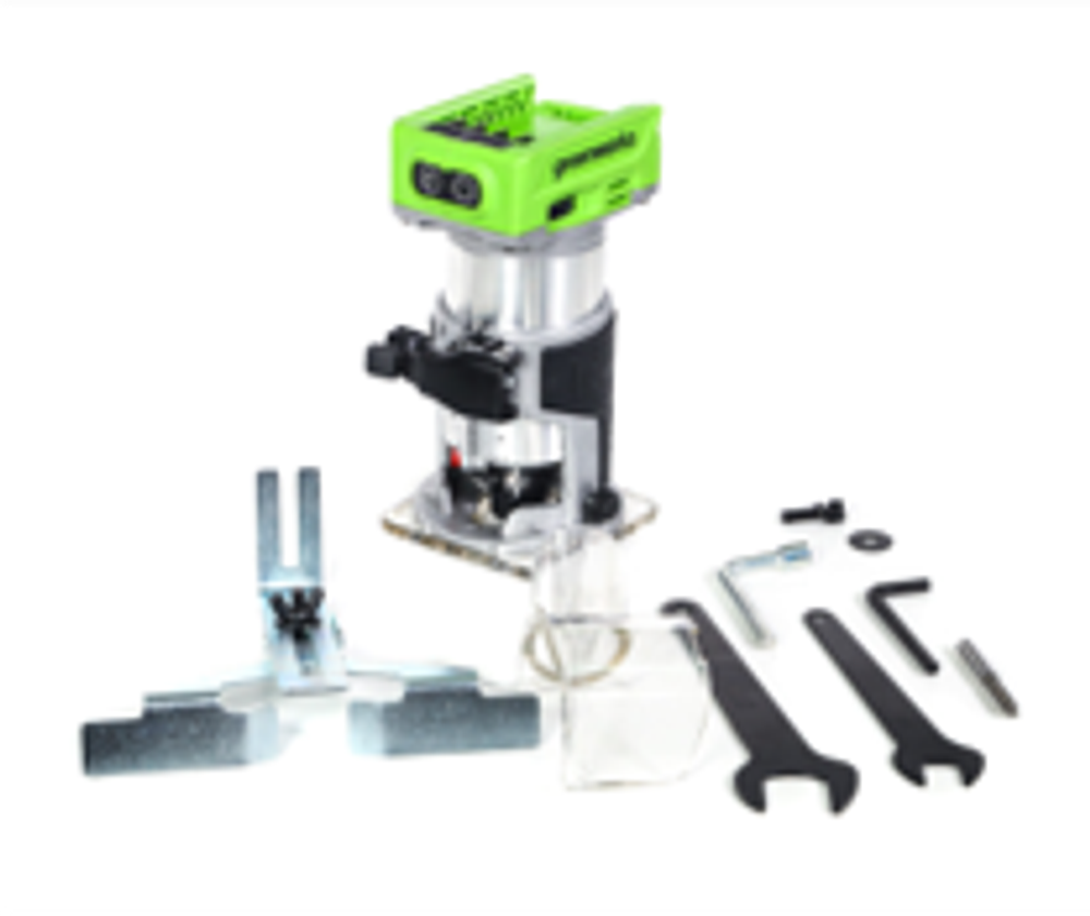 Фрезер кромочный Greenworks G24RO, 24V, бесщеточная, 10000-30000 об/мин, 6 / 6,5 / 8 мм, ход 20 мм, без АКБ и ЗУ (3502507)