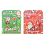 Блокнот детский Basir на кнопке, с ручкой, формат А7, серия "Новогодние", переплет ПВХ, 10.5*8 см, 48 листов, 2 цвета ассорти