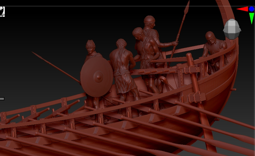 Фигурки воинов для греческой униремы Арго 1:72 (в комплекте рулевой)