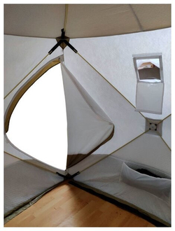 Палатка СЛЕДОПЫТ Куб "PREMIUM", размер по полу 2.55х2.42м (трехслойная, 5 стен)