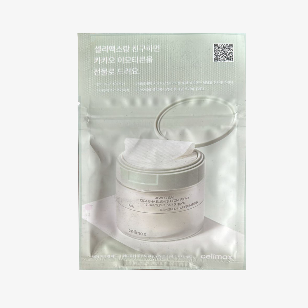 CELIMAX Пэды для борьбы с несовершенствами кожи Jiwoogae Cica BHA Blemish Toner Pad (10 шт)