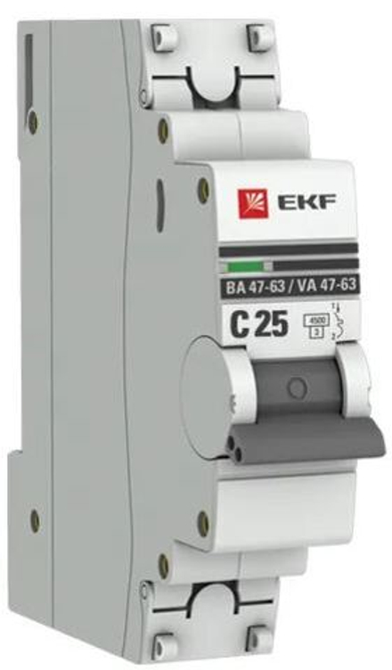 Выключатель автоматический модульный 4П 25А  4.5кА BA 47-63 PROxima EKF