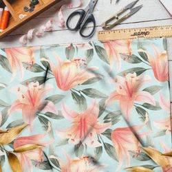 Ткань поплин лилия-монстера