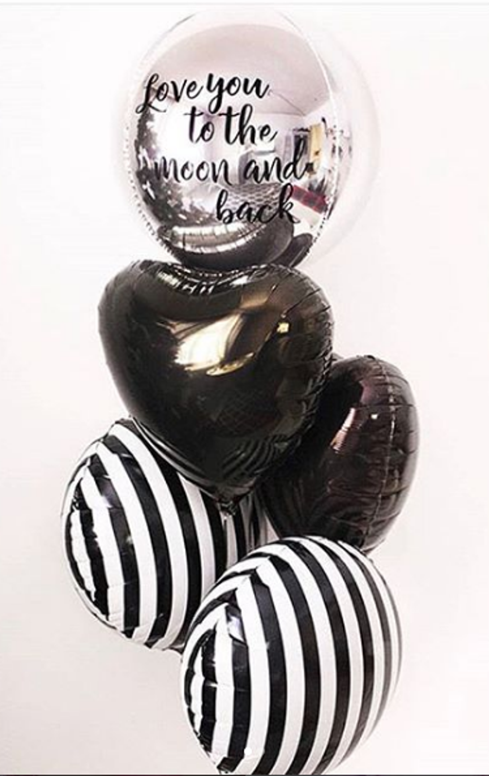 Шар (18"/46 см) Круг, В полоску, Черный/Белый