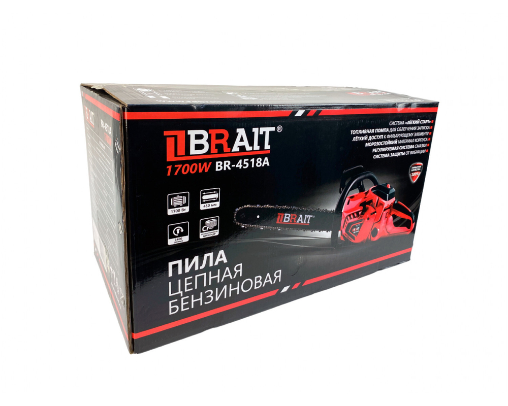 Бензопила BRAIT BR-4518A PRO (18` 0,325 1,5 72зв)