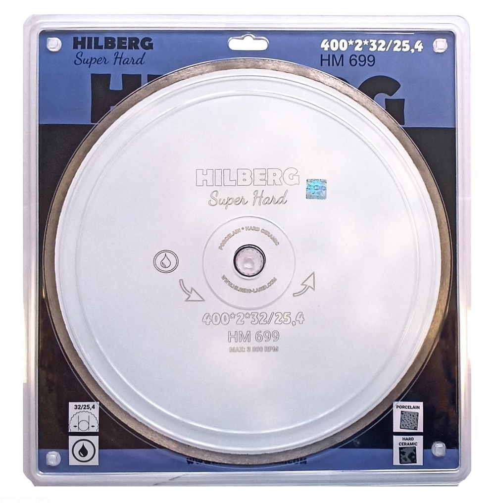 Диск алмазный отрезной 400*32/25,4 Hilberg Super Hard Сплошной HM699