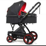 Коляска Belecoo X6 3в1 Красно-черный текстиль