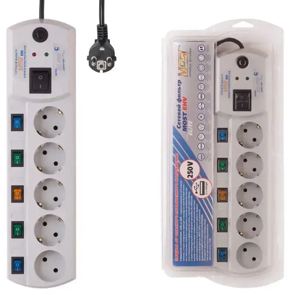 Сетевой фильтр Most EHV 2м белый (2м бел)