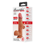 Темно-бежевый реалистичный фаллоимитатор с присоской Bahamut - 21,8 см. (Цвет: карамель (темно-бежевый))