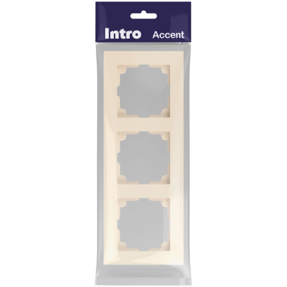 Рамка для розеток и выключателей Intro Accent 6-503-02 на 3 поста, СУ, слоновая кость | Intro