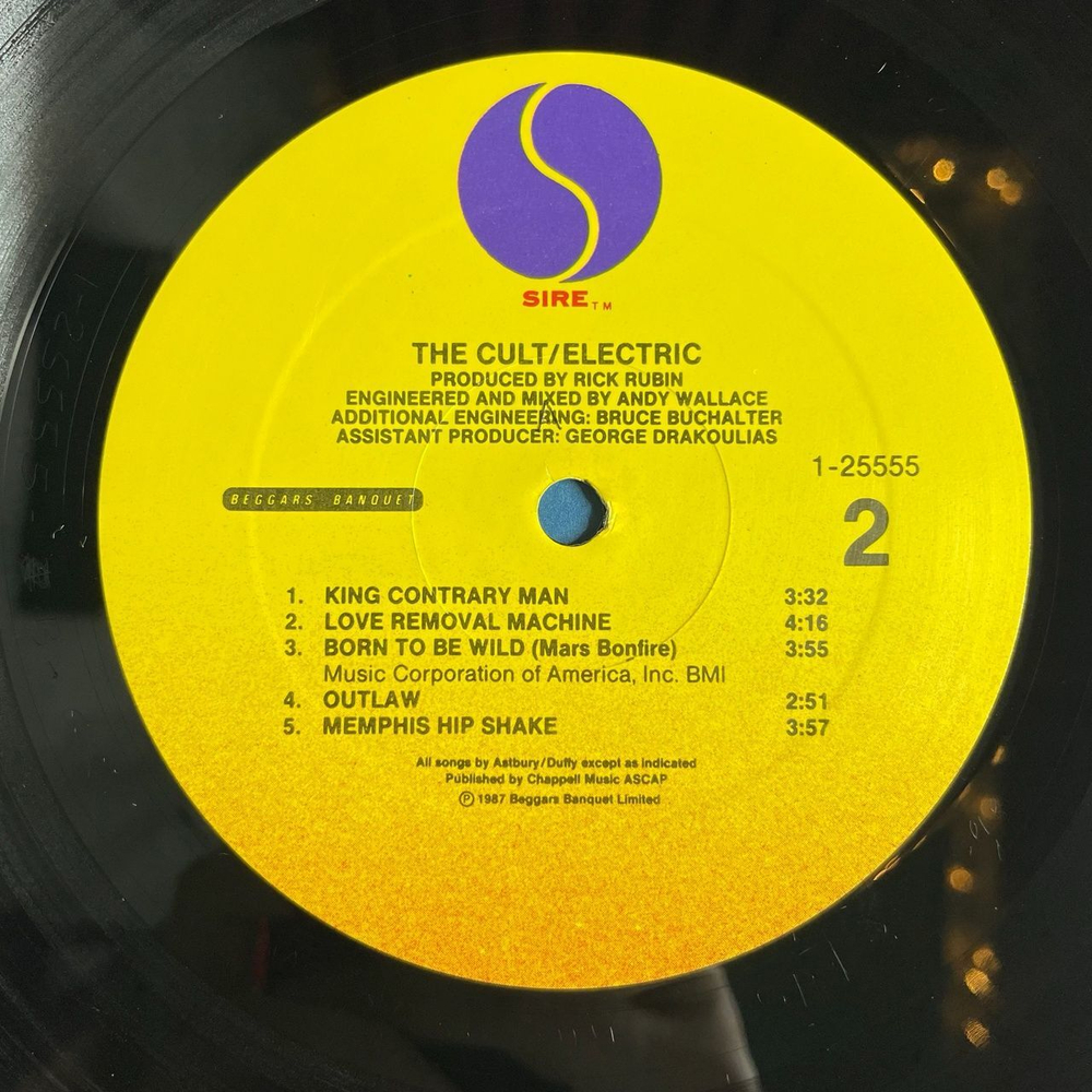 Винтажная виниловая пластинка LP The Cult Electric (USA 1987)