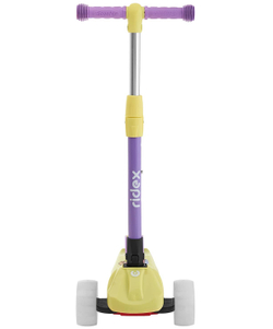 БЕЗ УПАКОВКИ Самокат 3-х колесный Juicy R, 120/80 мм, желтый/фиолетовый