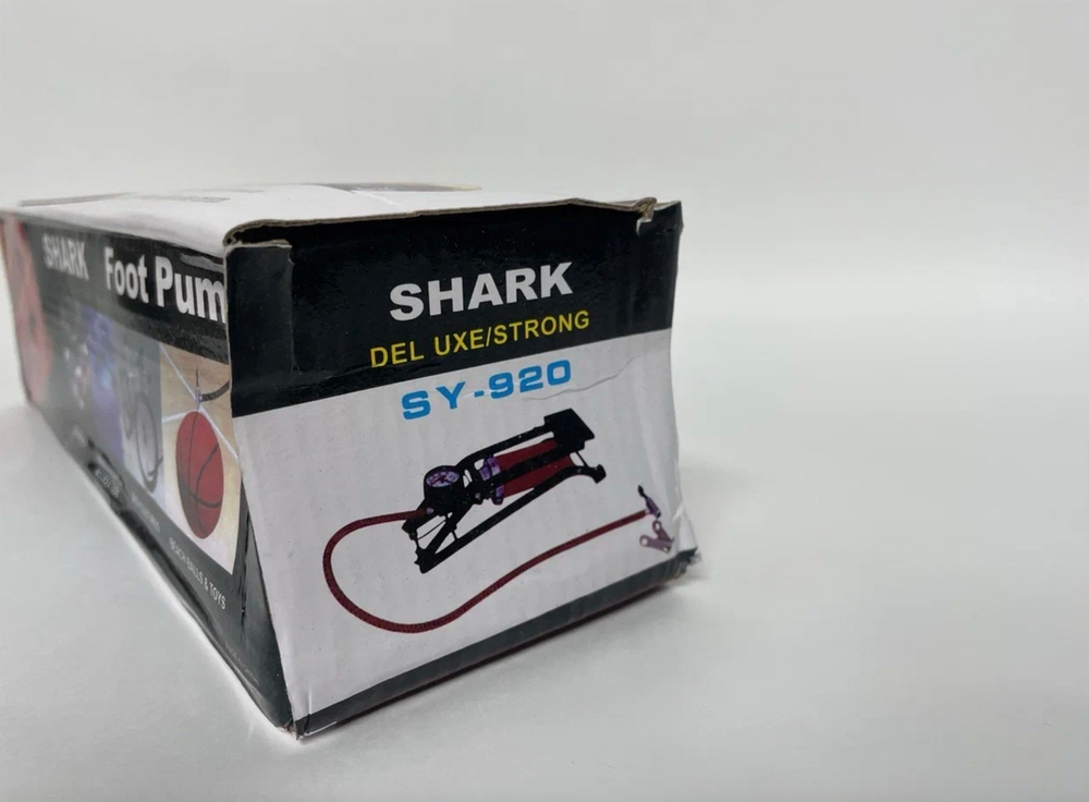 Ножной одноцилиндровый насос для шин автомобиля с монометром SHARK SY-920, TG (1 шт.)