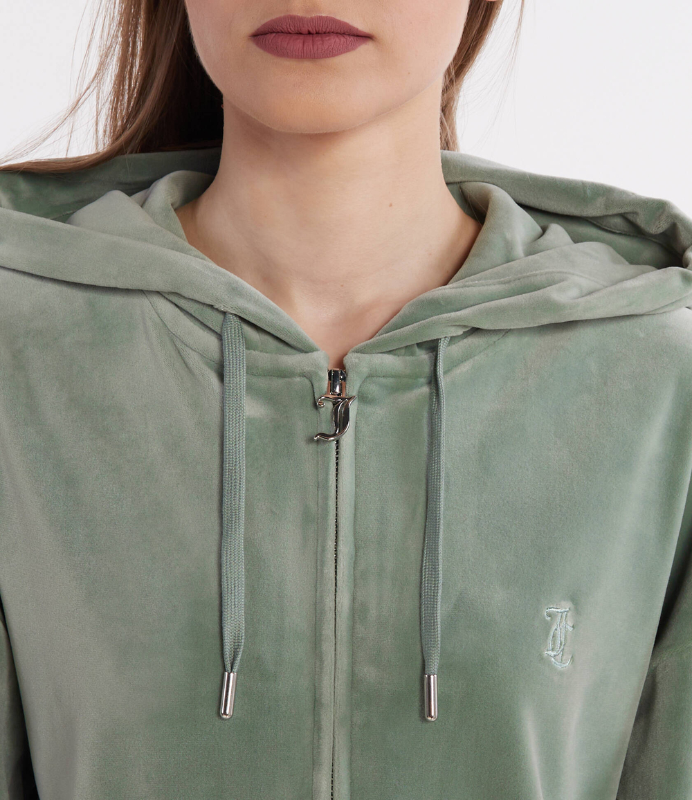Худи HALAN OVERSIZED ZIP THRU HOODIE Juicy Couture - зеленый(JCWAS24342)