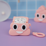 Чехол для AirPods1/2 Какашка, розовый