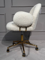 Кресло офисное Ist Casa Клауд-2, 65х63х89, ткань букле белый, золотые ноги