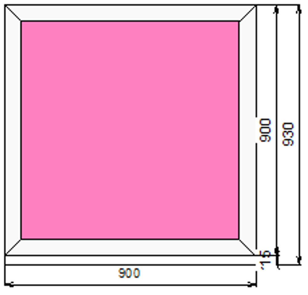 Пластиковое окно 900 х 900 ТермА Эко с глухой створкой